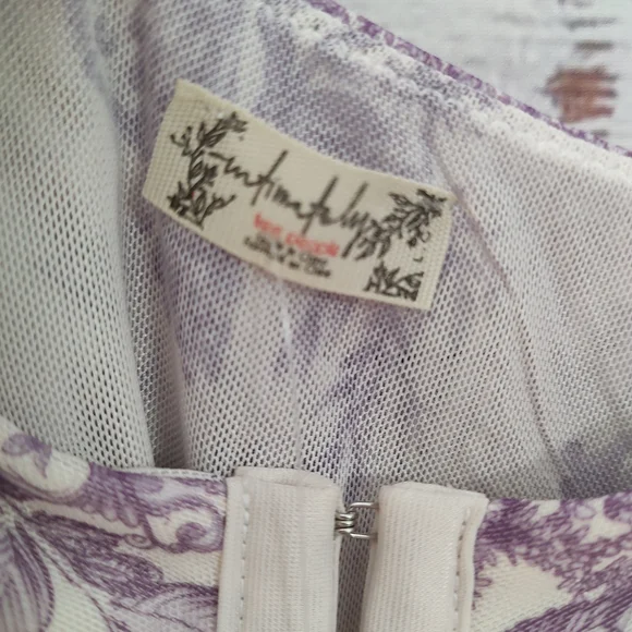 Free People Night Rhythm Floral Corset Bodysuit Ivory Combo Large NWT - Picture 5 of 6